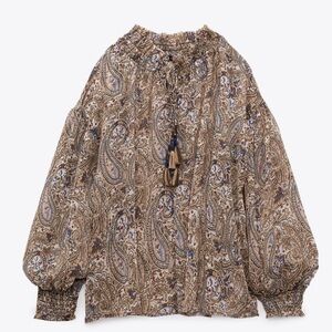 💫 Zara Boho Paisley Print Blouse 💫